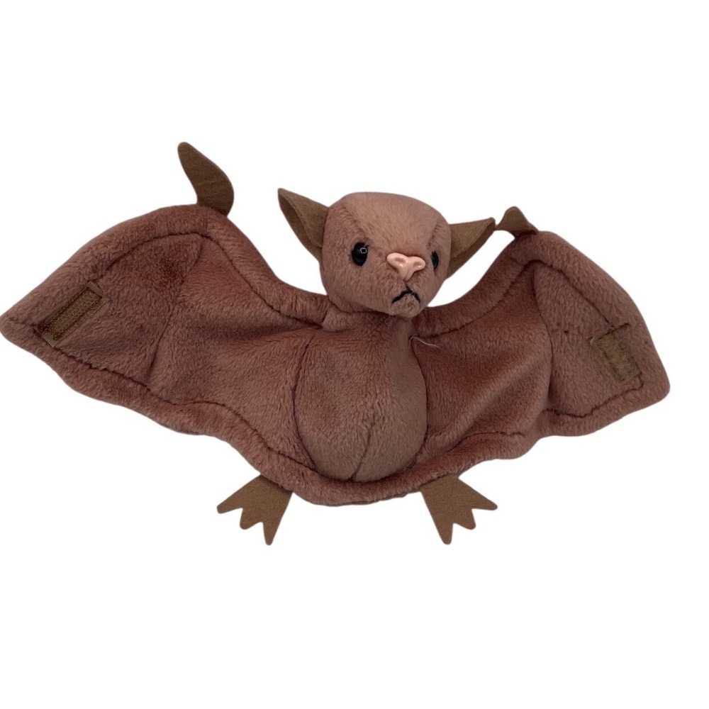 Ty Beanie Babies Batty the Bat Brown Plush Vintage 1997 Hook and Loop Wings